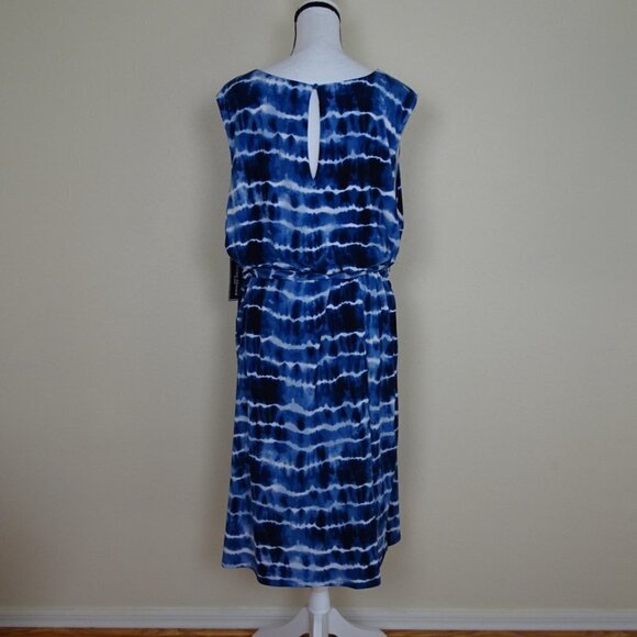 Jessica Howard Tie Dye Dress Women's Plus Size 22W Blue Stretch - Picture 5 of 8